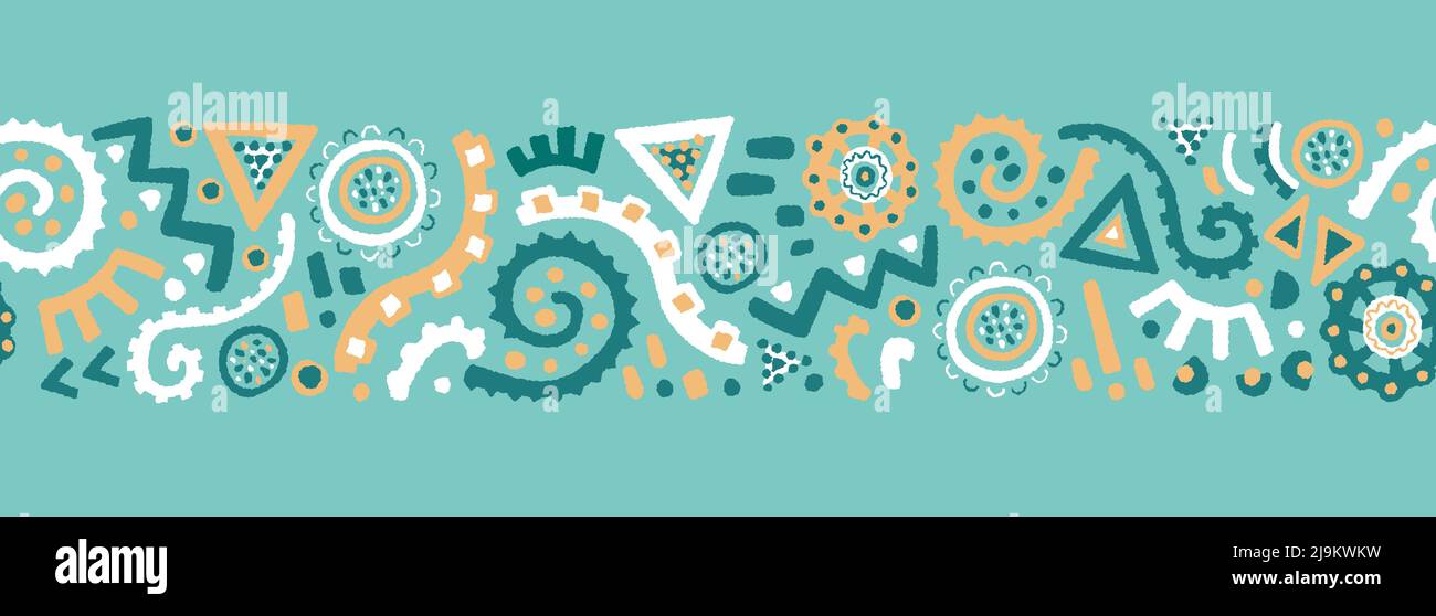 Handgezeichnetes abstraktes nahtloses Muster, ethnischer Hintergrund, afrikanischer Stil - ideal für Textilien, Banner, Tapeten, Verpackung - Vektor-Design Stock Vektor