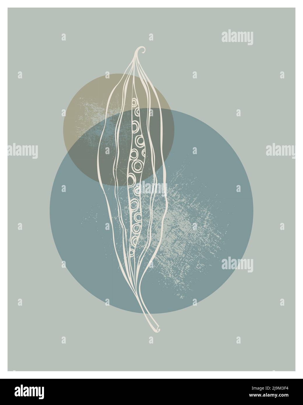 Boho-Stil abstrakter Hintergrund Minimalismus, Doodle, Grunge Textur, Dekor. Vektorgrafik Stock Vektor