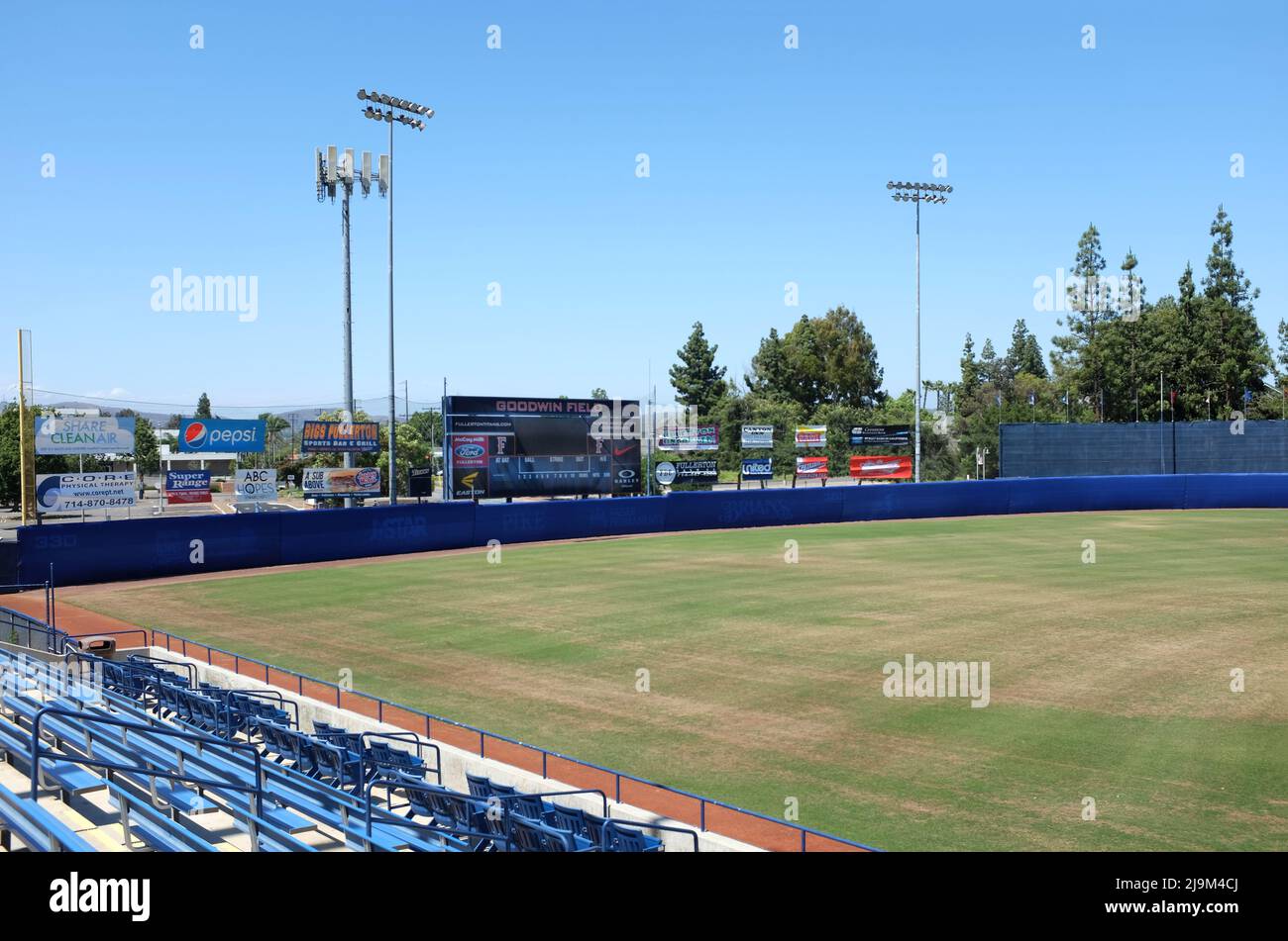 FULLERTON CALIFORNIA - 22. MAI 2020: Goodwin Field Scoreboard, auf dem Campus der California State University Fullerton, CSUF. Stockfoto