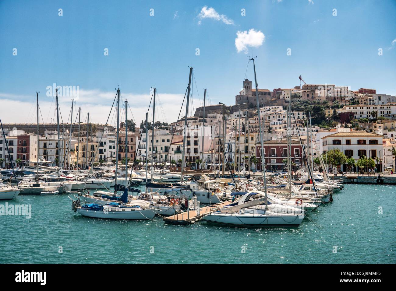 Ibiza, Eivissa, Hafen, Dalt Vila, Balearen, Spanien, Europa Stockfoto