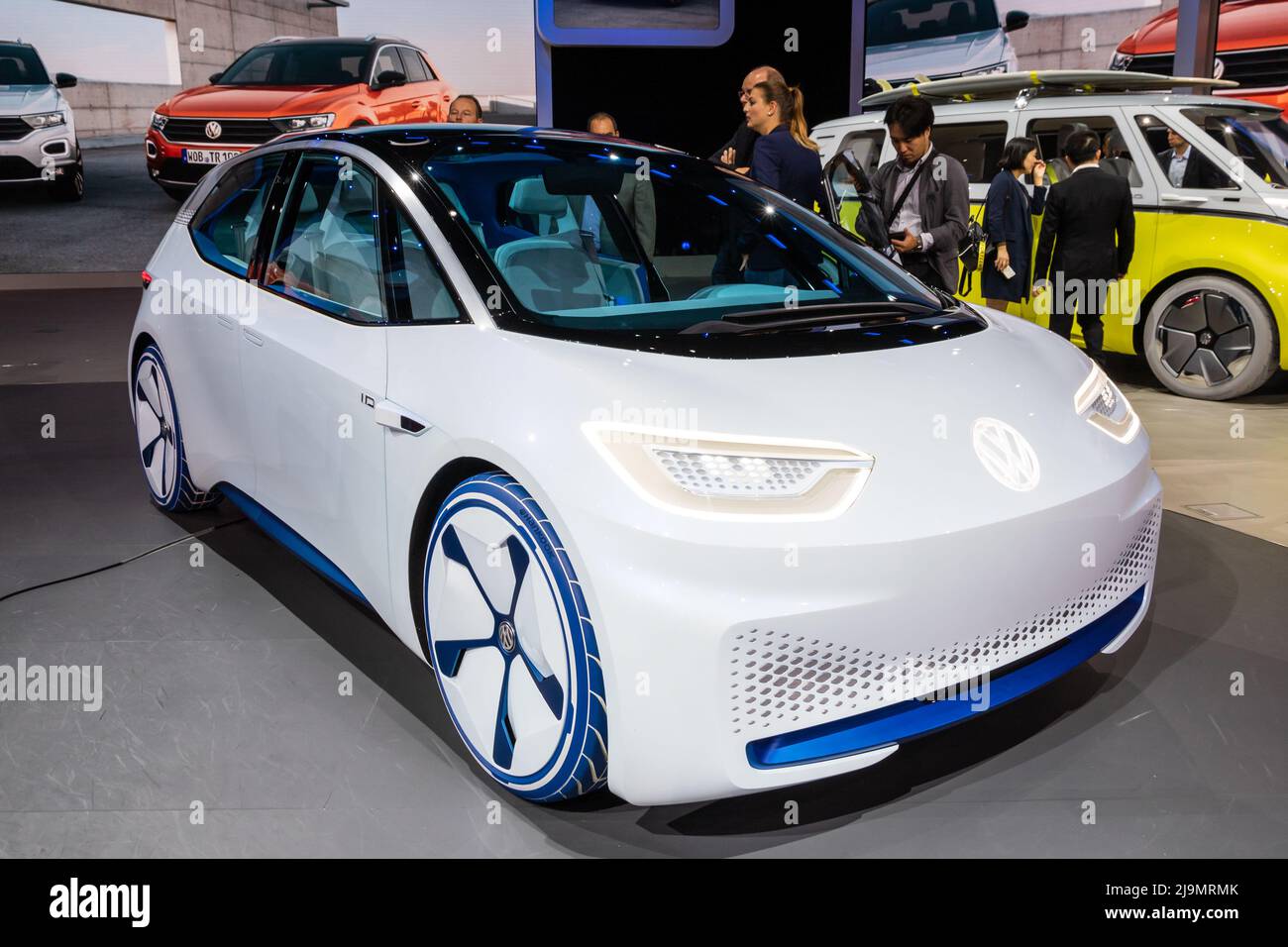 Autonomes Elektroauto Volkswagen ID Concept auf der IAA in Frankfurt vorgestellt. Deutschland - 12. September 2017. Stockfoto