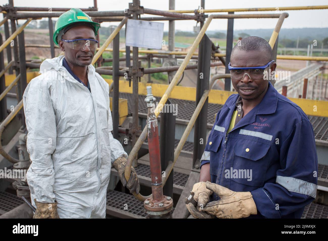 Mitarbeiter im Fokus: Die Stärke hinter Kansanshi Stockfoto