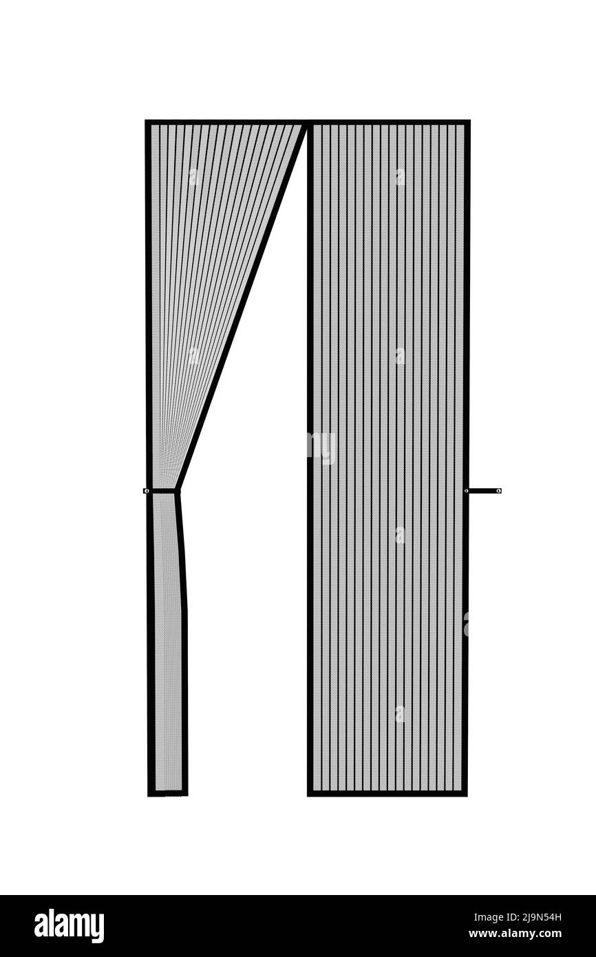 Magnetische Tür Bug und Moskito Bildschirm auf weißem Hintergrund. 3D Rendering Stockfoto