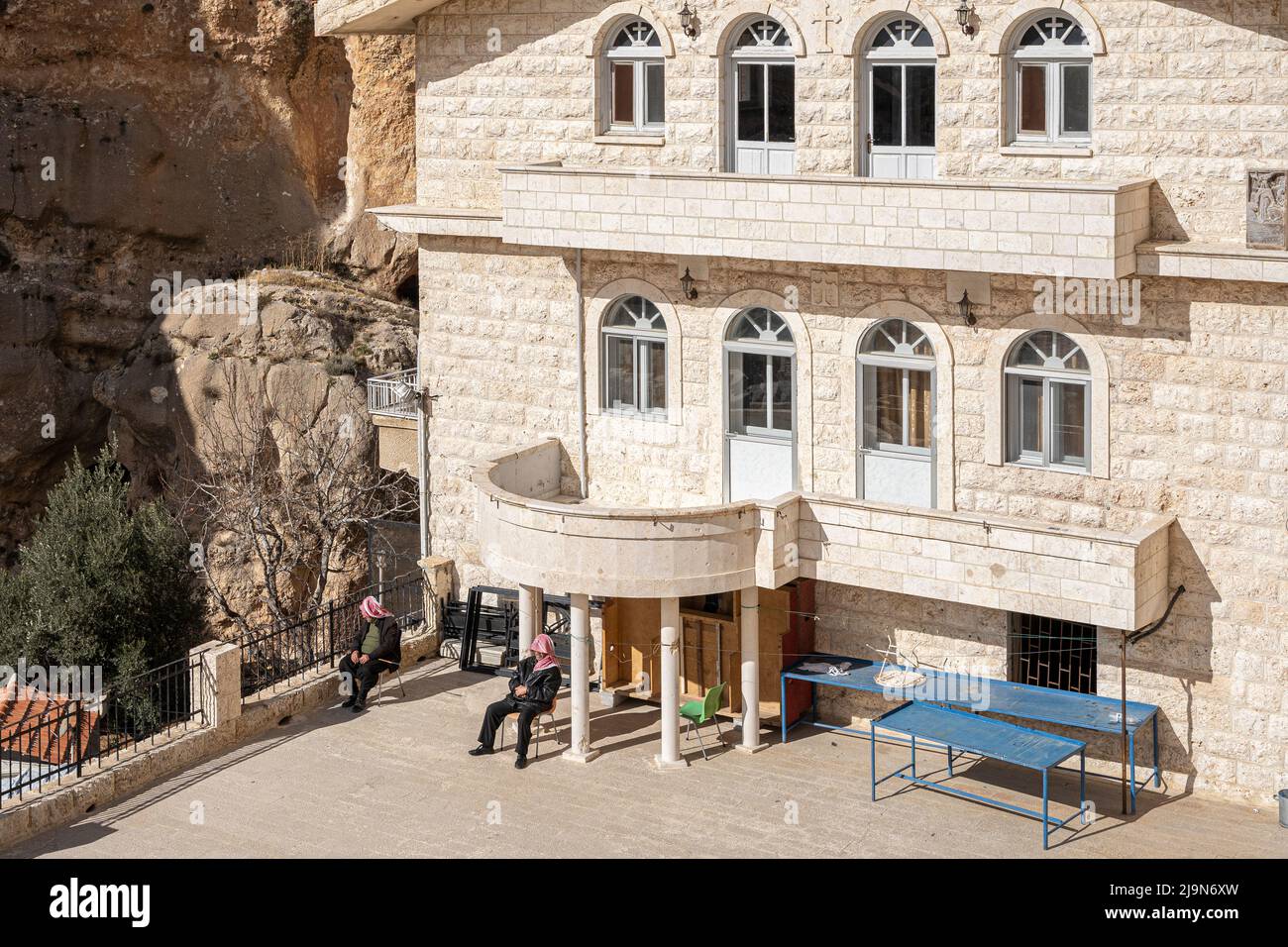 Kloster des heiligen Thecla im christlichen Dorf Maaloula, Syrien Stockfoto
