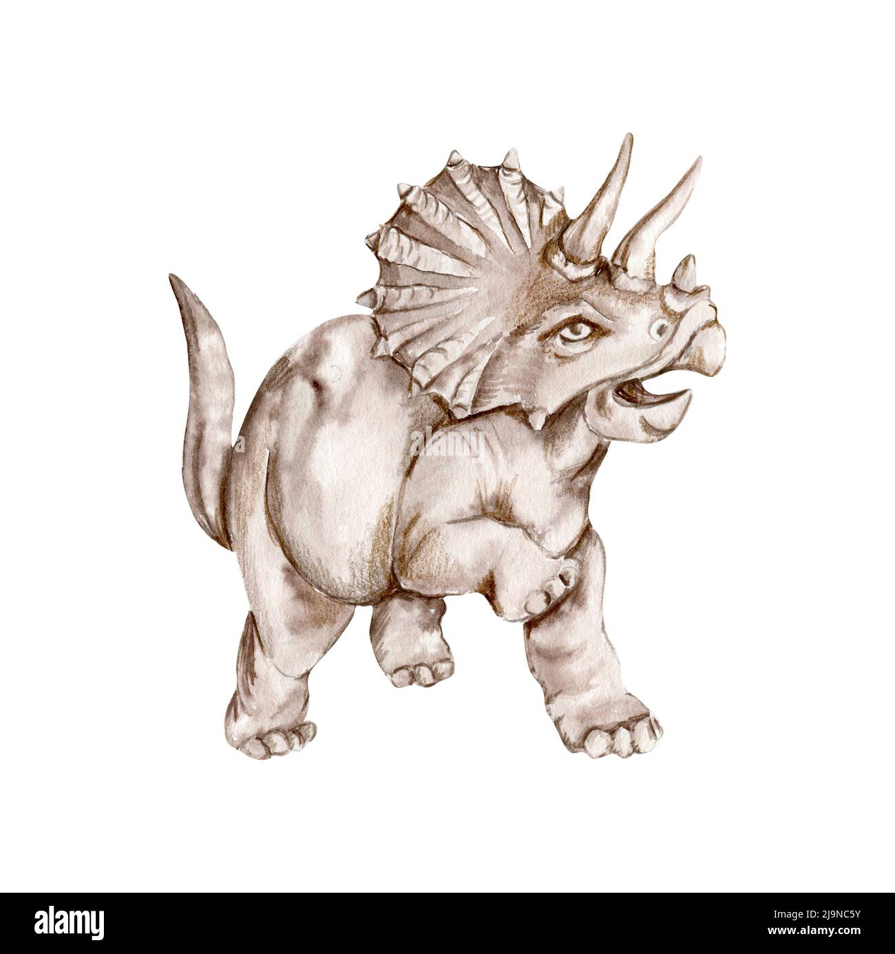 Aquarell tropischen Dinosaurier, handbemalt niedlichen Dinosaurier.. Dino Illustration für Design, Tapete, Scrapbooking Stockfoto