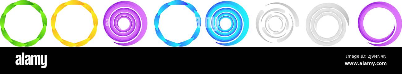 Kreisförmige Spirale, Wirbel und Wirbel. Stock Vektorgrafik, Clip-Art Grafiken Stock Vektor