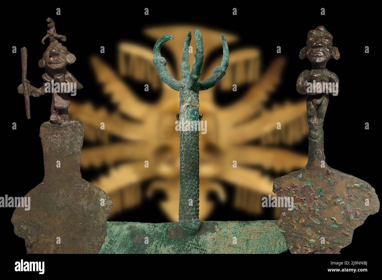 Einige rituelle Messer der alten INCA-Menschen Stockfoto