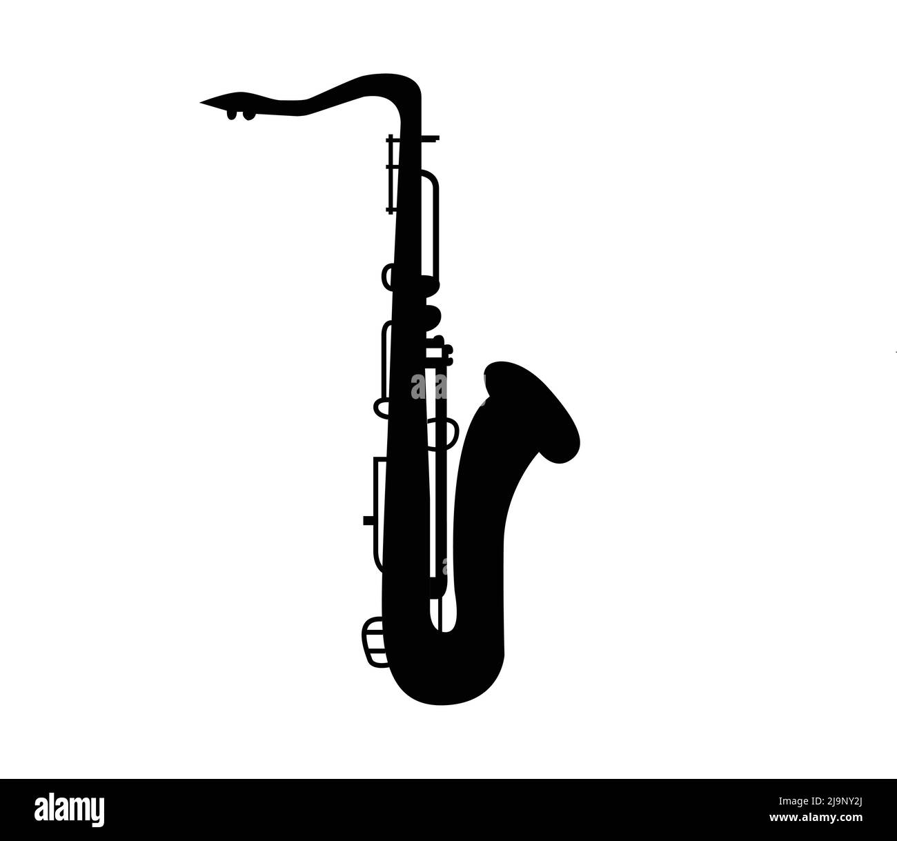 Saxophon isoliert auf weißem Hintergrund Stock Vektor