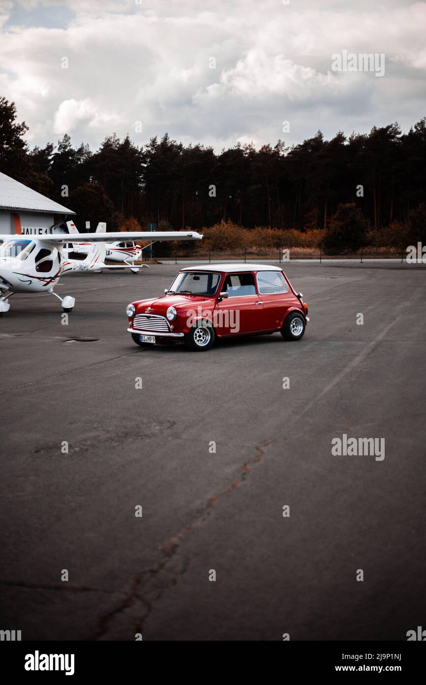 Red Classic Mini Cooper Stockfoto