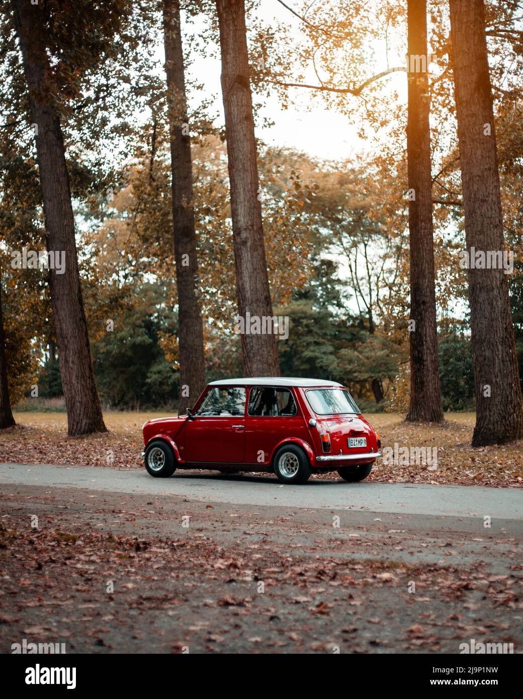 Red Classic Mini Cooper Stockfoto