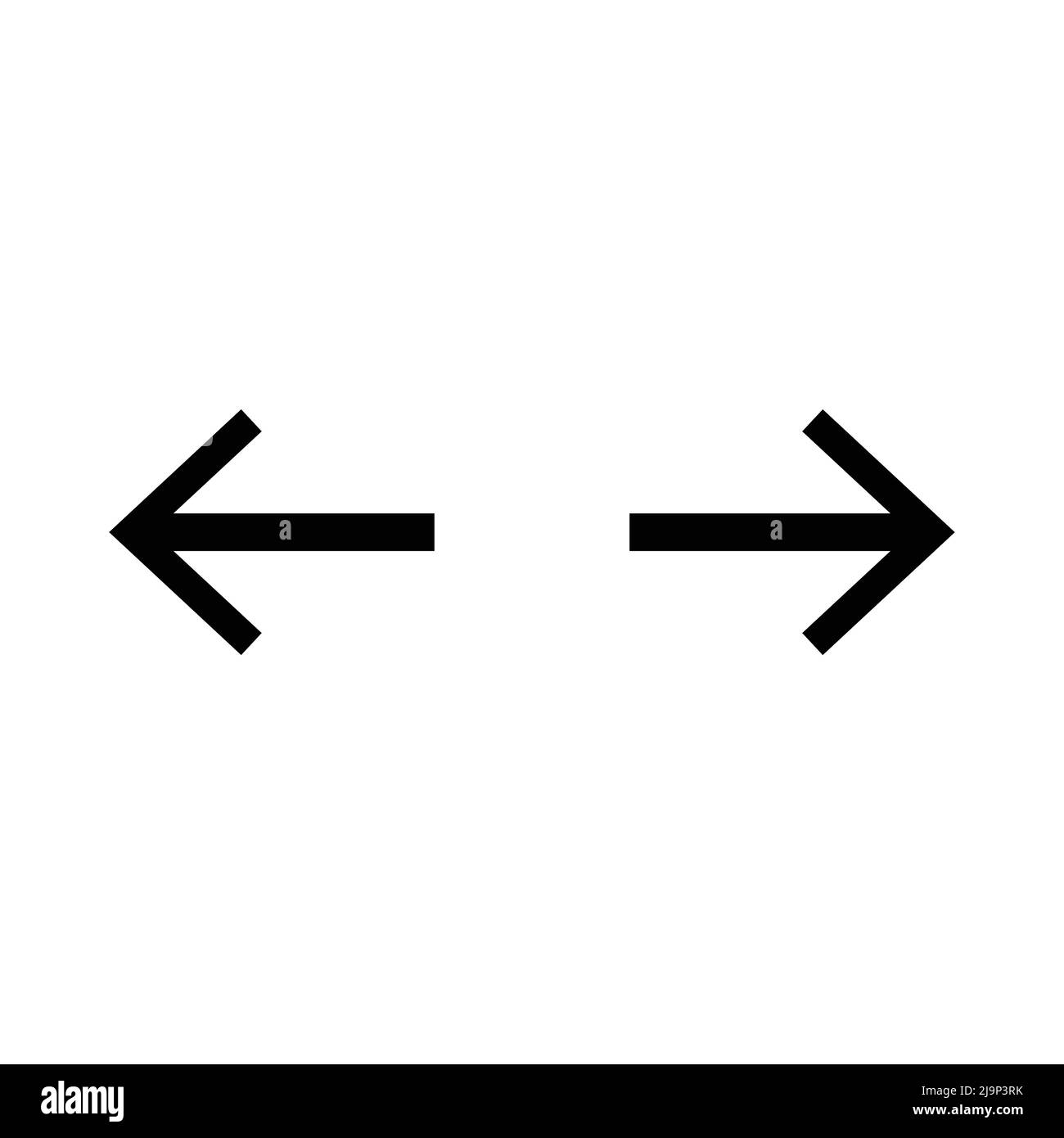 wright Pfeil und Pfeil nach links Symbol. Auf weißem Hintergrund Stock Vektor