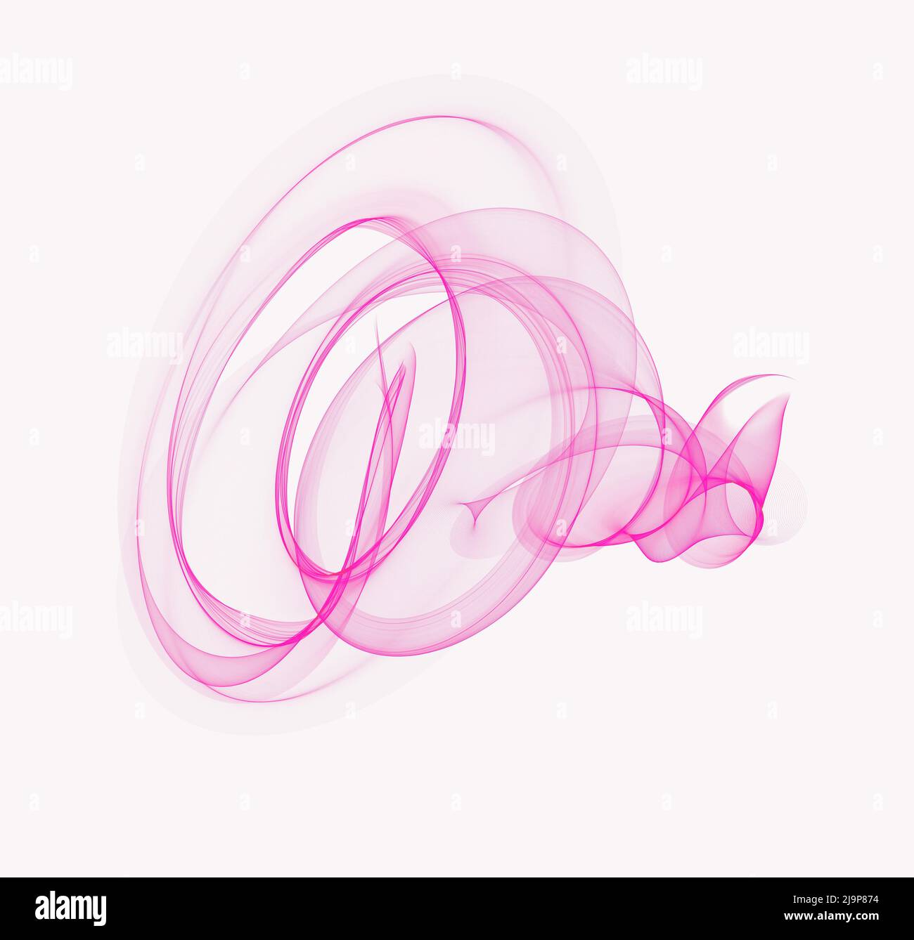 Abstrakte transparente Figur. Fliegende Flamme, Rauch, heller Nebel. Rosa Farbe Stockfoto