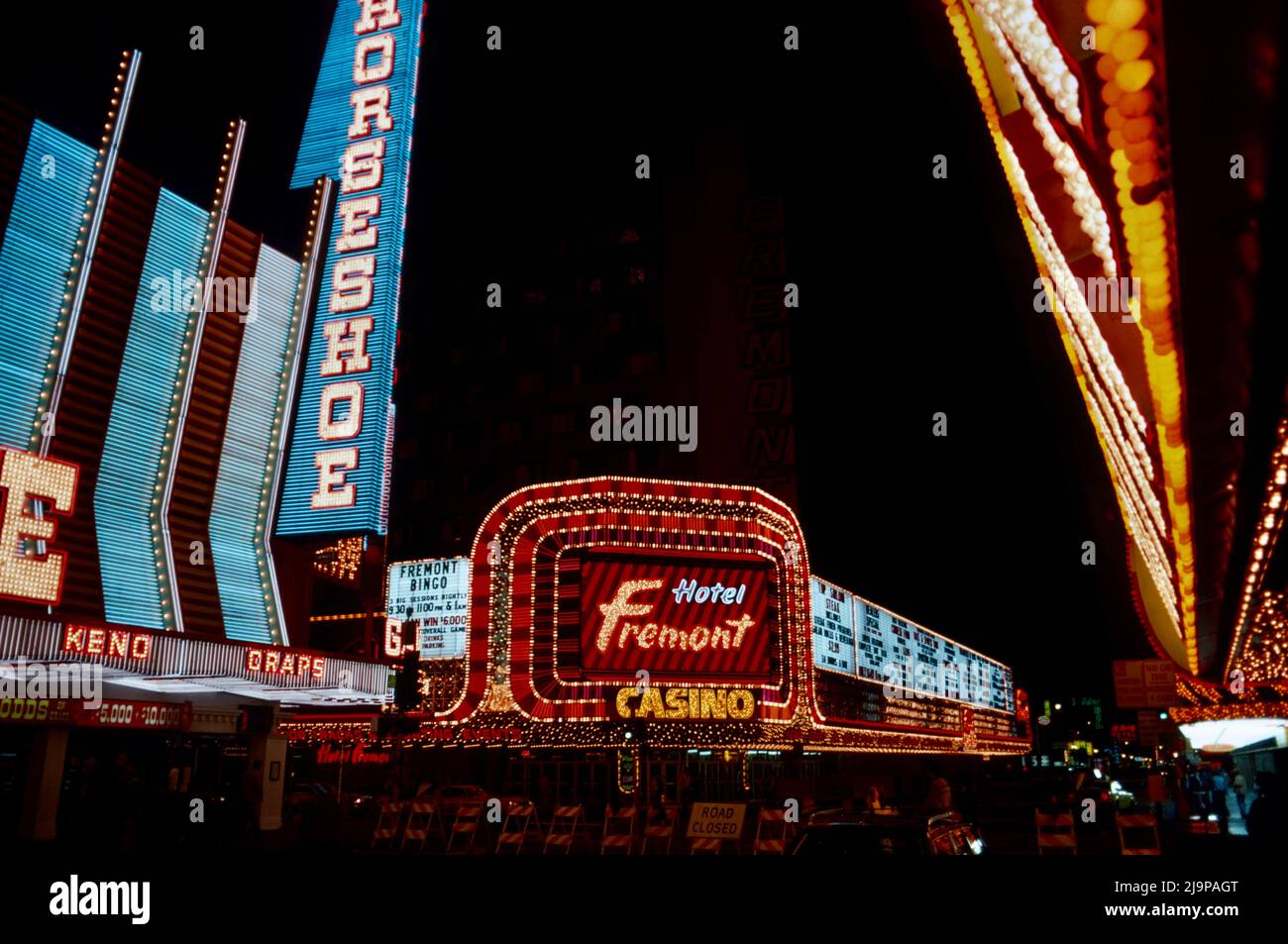 Horseshoe und Fremont Hotels und Casinos in Las Vegas im Jahr 1979 Stockfoto