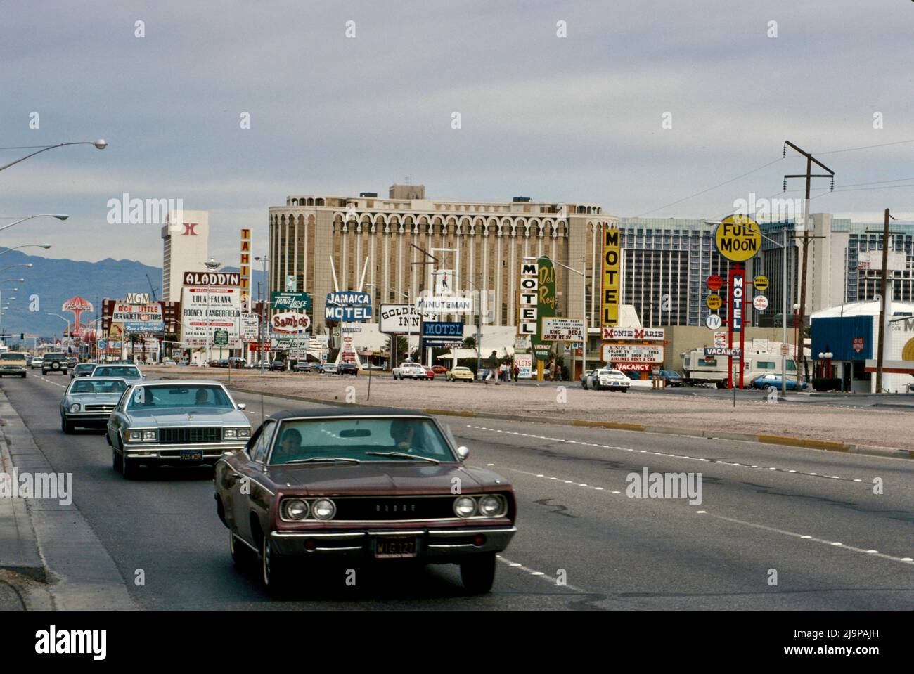 Die Hauptverkehrsstraße in Las Vegas im Jahr 1979 Stockfoto