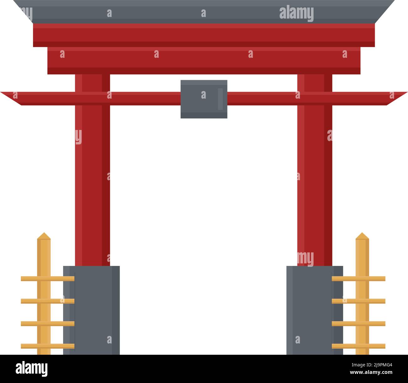 Chinesische Torii-Tor-Ikone Stock Vektor