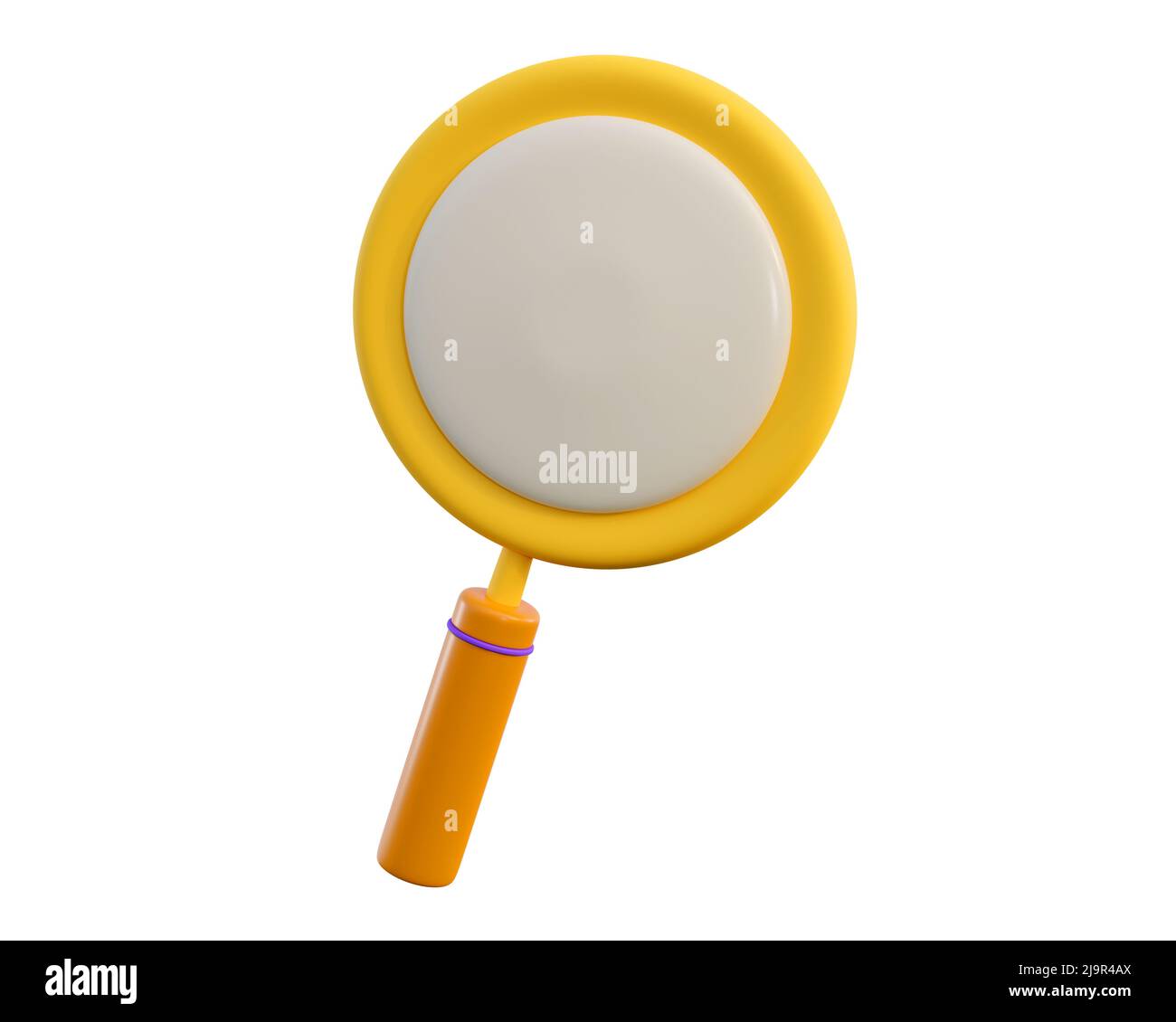 3D Lupe. Konzept der Geschäftsidee, Bildung oder Suchelement. 3D hochwertiges Rendern isoliert auf weißem Hintergrund. Stockfoto