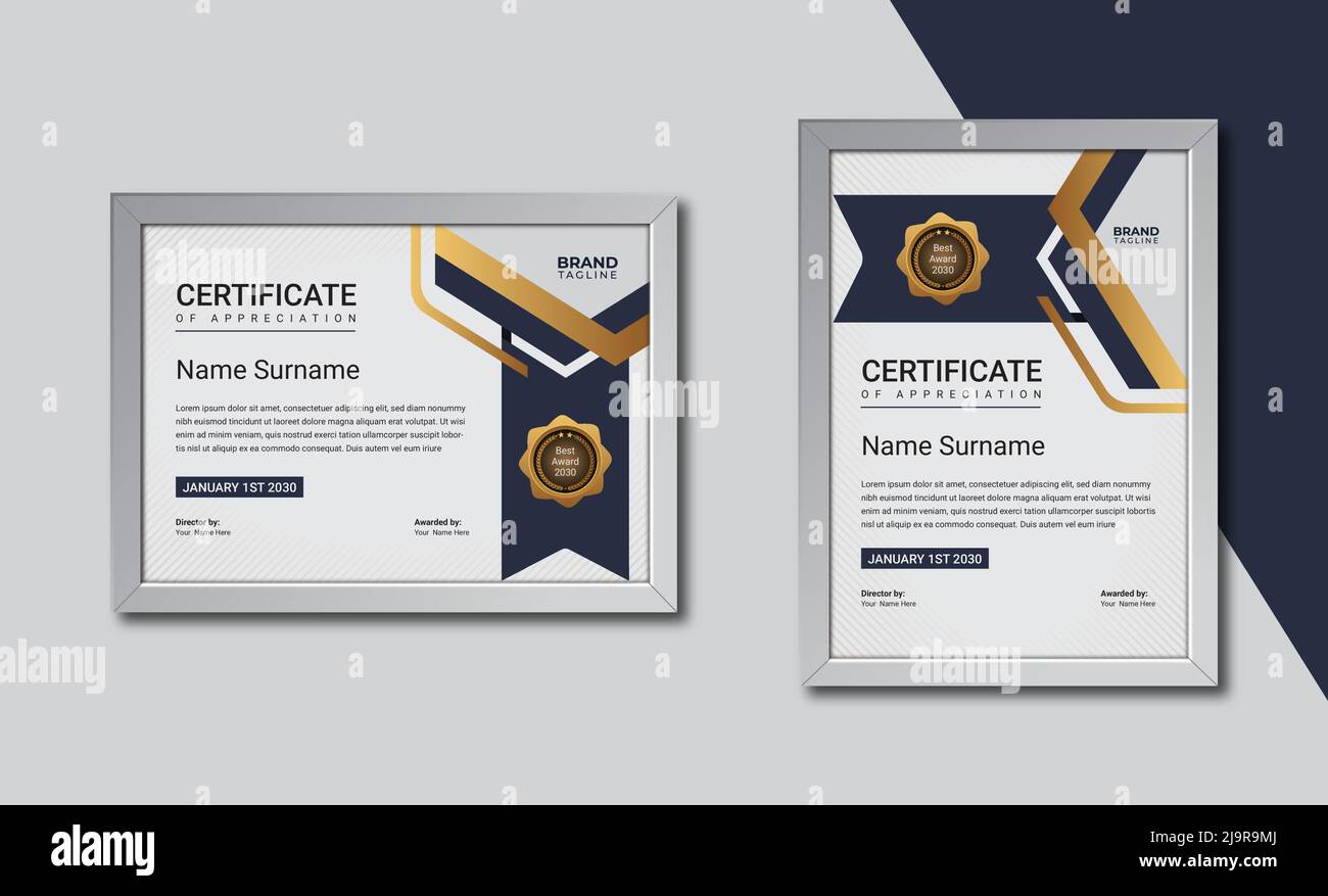 Anerkennung Und Erfolg Zertifikat Template Design In Vector Stock