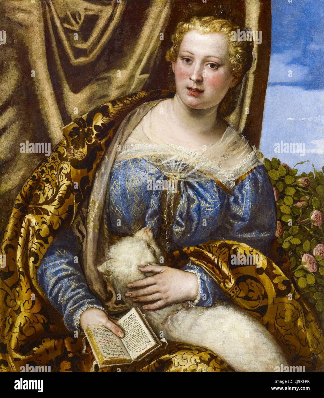 Paolo Veronese, Porträt Einer Dame als Heilige Agnes, Ölgemälde auf Leinwand, 1580-1589 Stockfoto