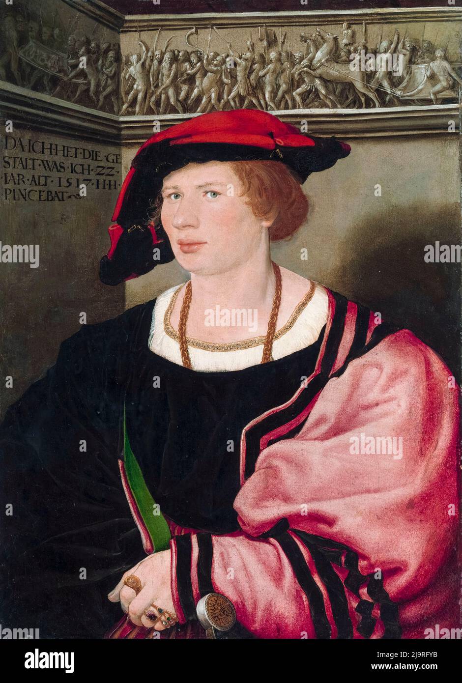 Benedikt von Hertenstein (um 1495-1522), Porträtmalerei in Öl und Gold auf Papier auf Holz von Hans Holbein dem Jüngeren, 1517 Stockfoto