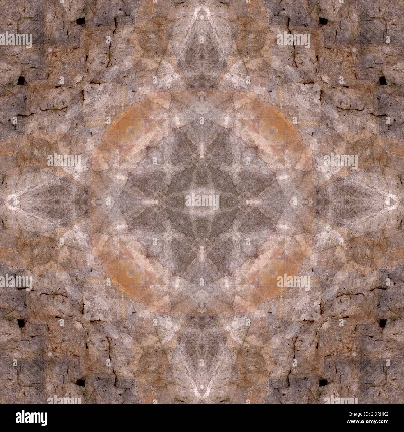 Steinwand Kaleidoskop abstrakt. Stockfoto