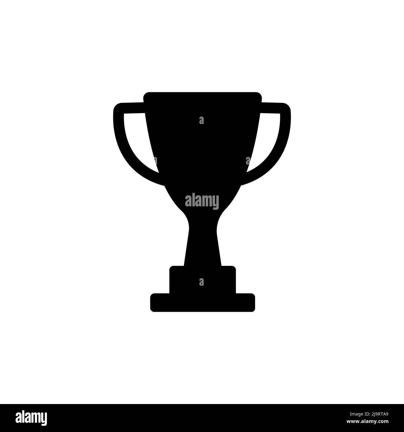 Pokal, schwarzes Umrisssymbol. Isoliert auf weißem Hintergrund. Flaches einfaches Symbol Stock Vektor