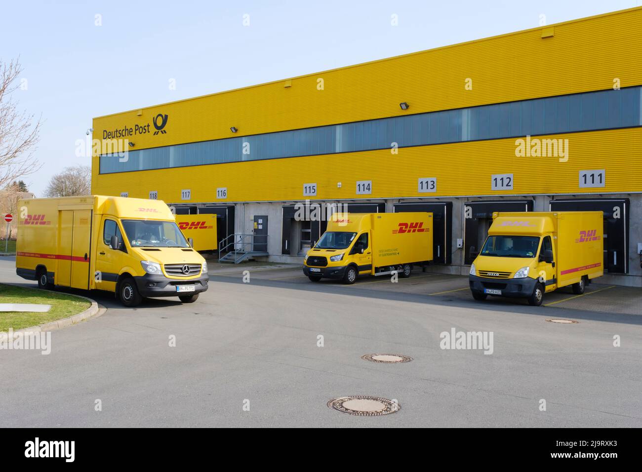 Paketstation der Deutschen Post DHL Stockfoto