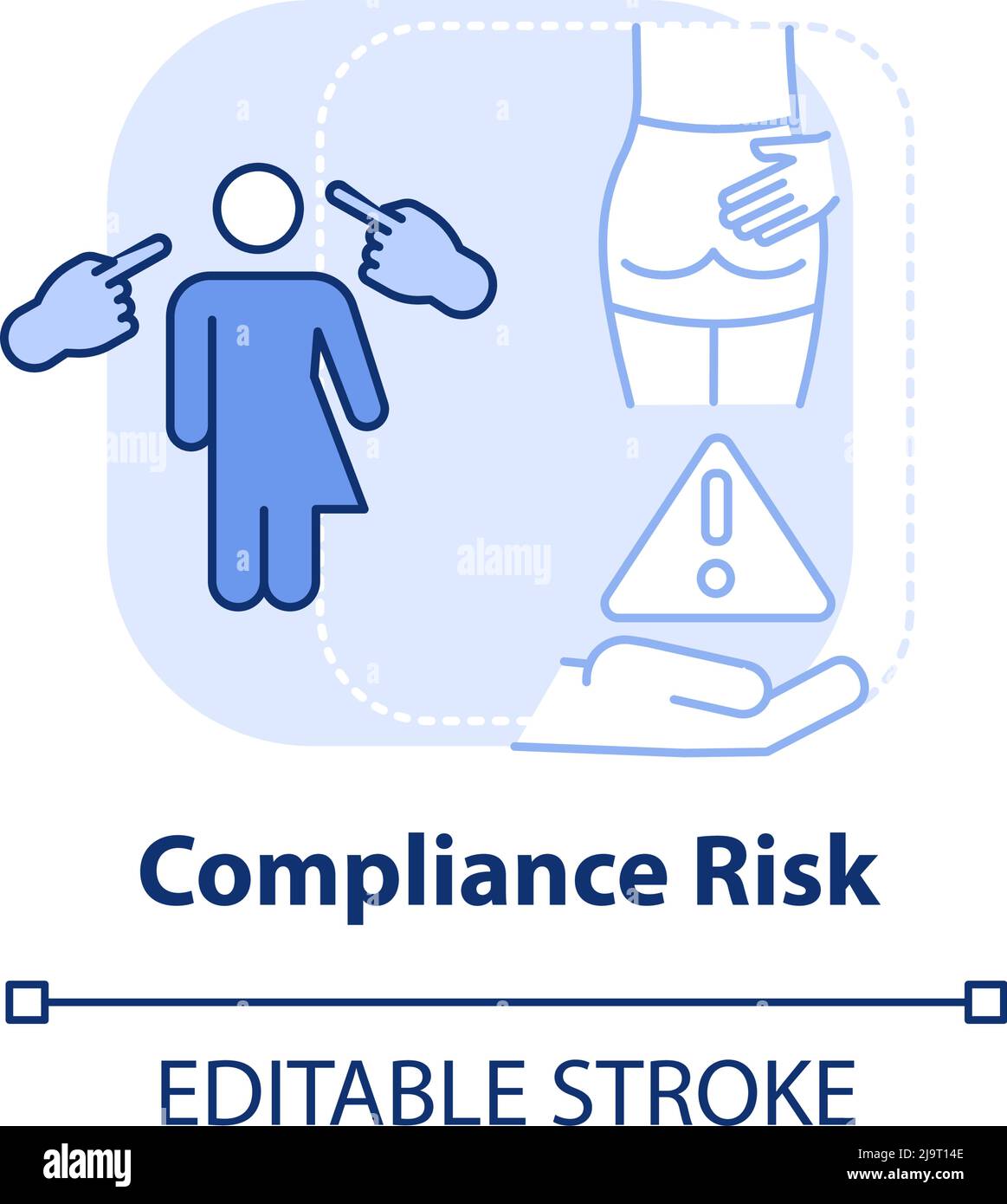 Hellblaues Symbol für das Compliance-Risiko Stock Vektor