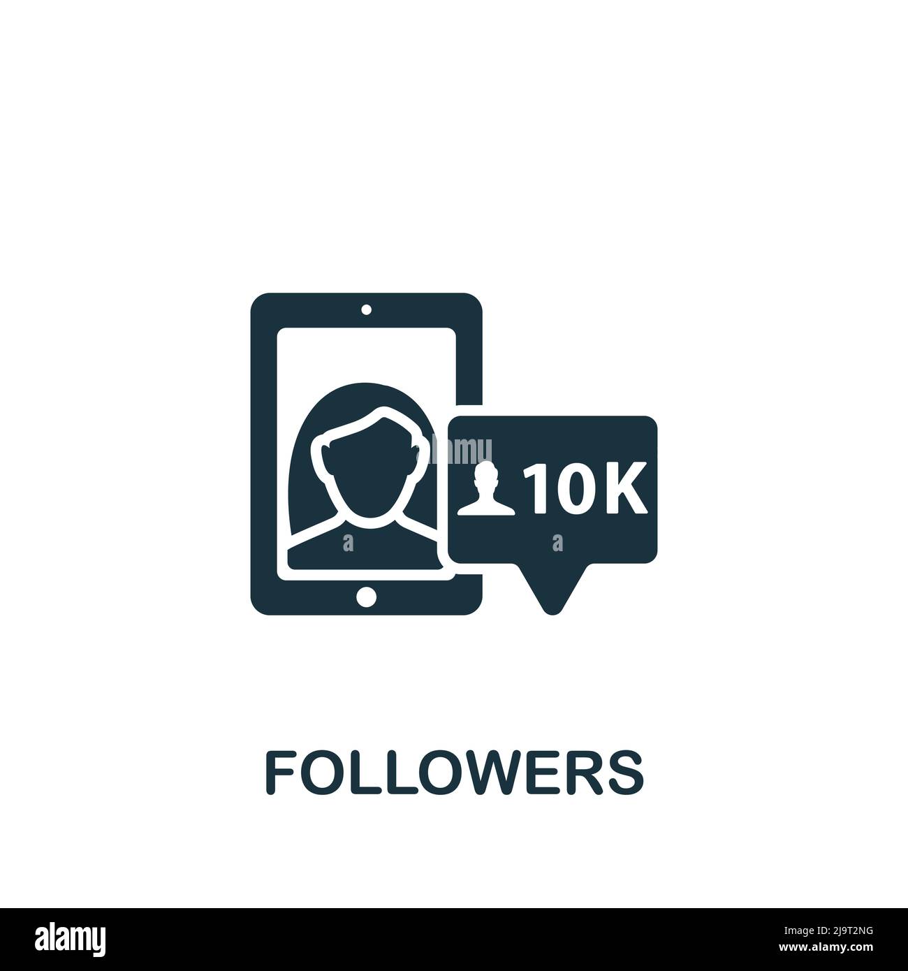 Follower-Symbol. Einfaches Streaming-Symbol für Zeilenelemente für Vorlagen, Webdesign und Infografiken. Stock Vektor
