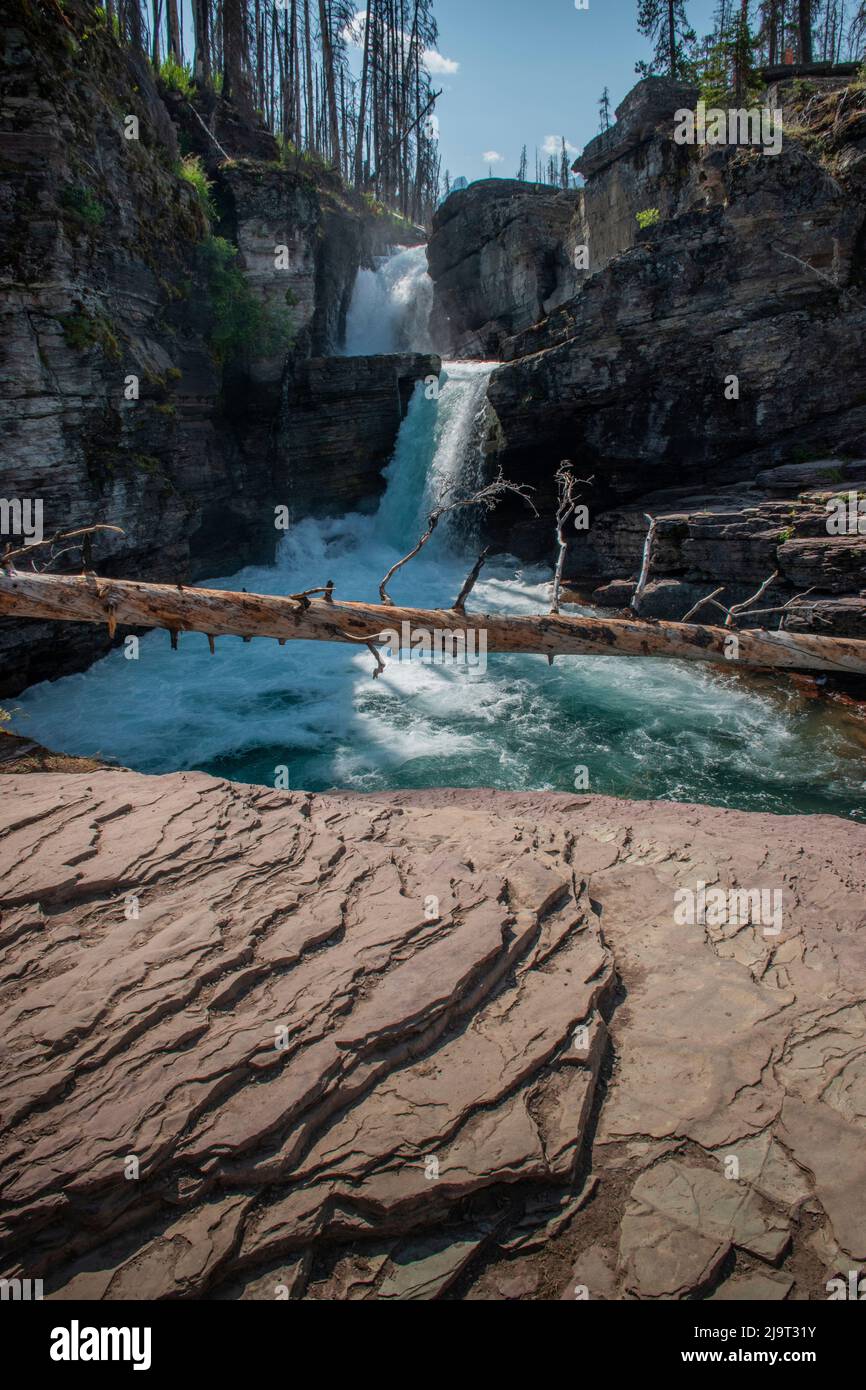 St. Mary Falls, Glacier National Park, Montana, USA Stockfoto