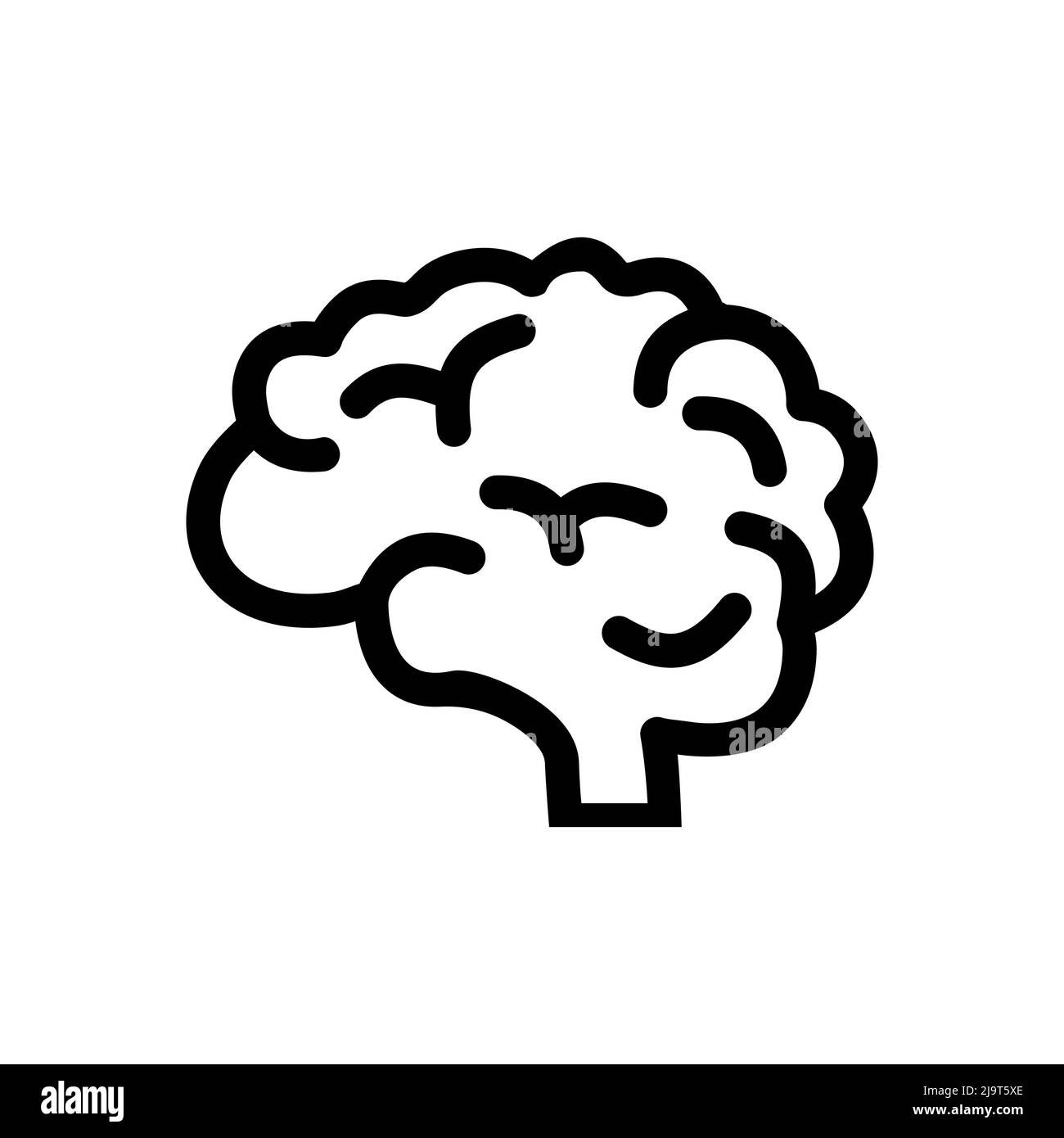 Farbe der Schablone für Gehirnsymbole kann bearbeitet werden. Symbol-Vektor-Zeichen des Gehirns auf weißem Hintergrund isoliert. Einfache Vektordarstellung des menschlichen Körperteils. Stock Vektor