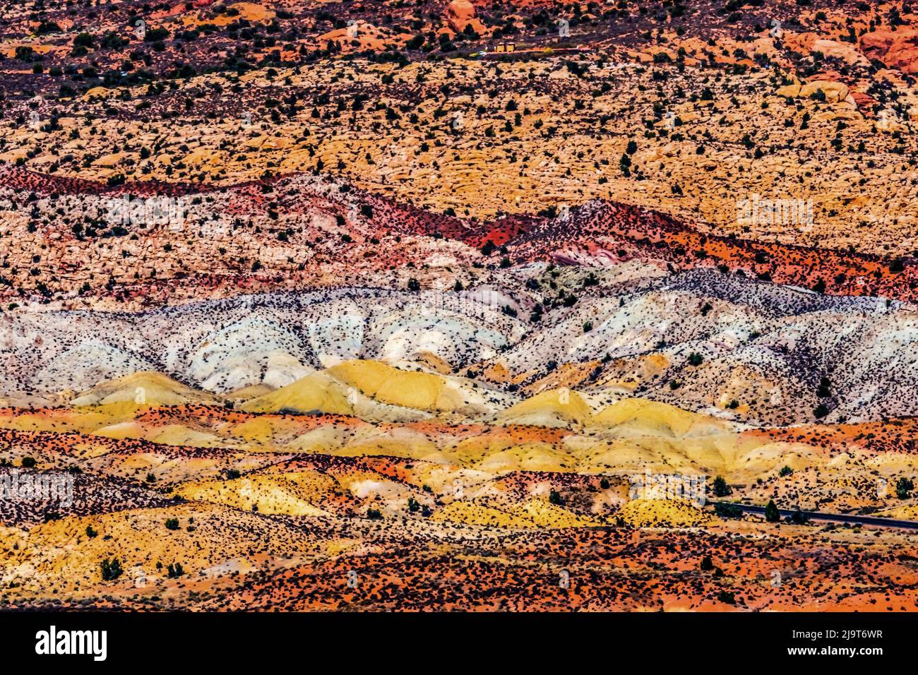 Painted Desert, Fiery Furnace, Arches National Park, Moab, Utah, USA. Stockfoto