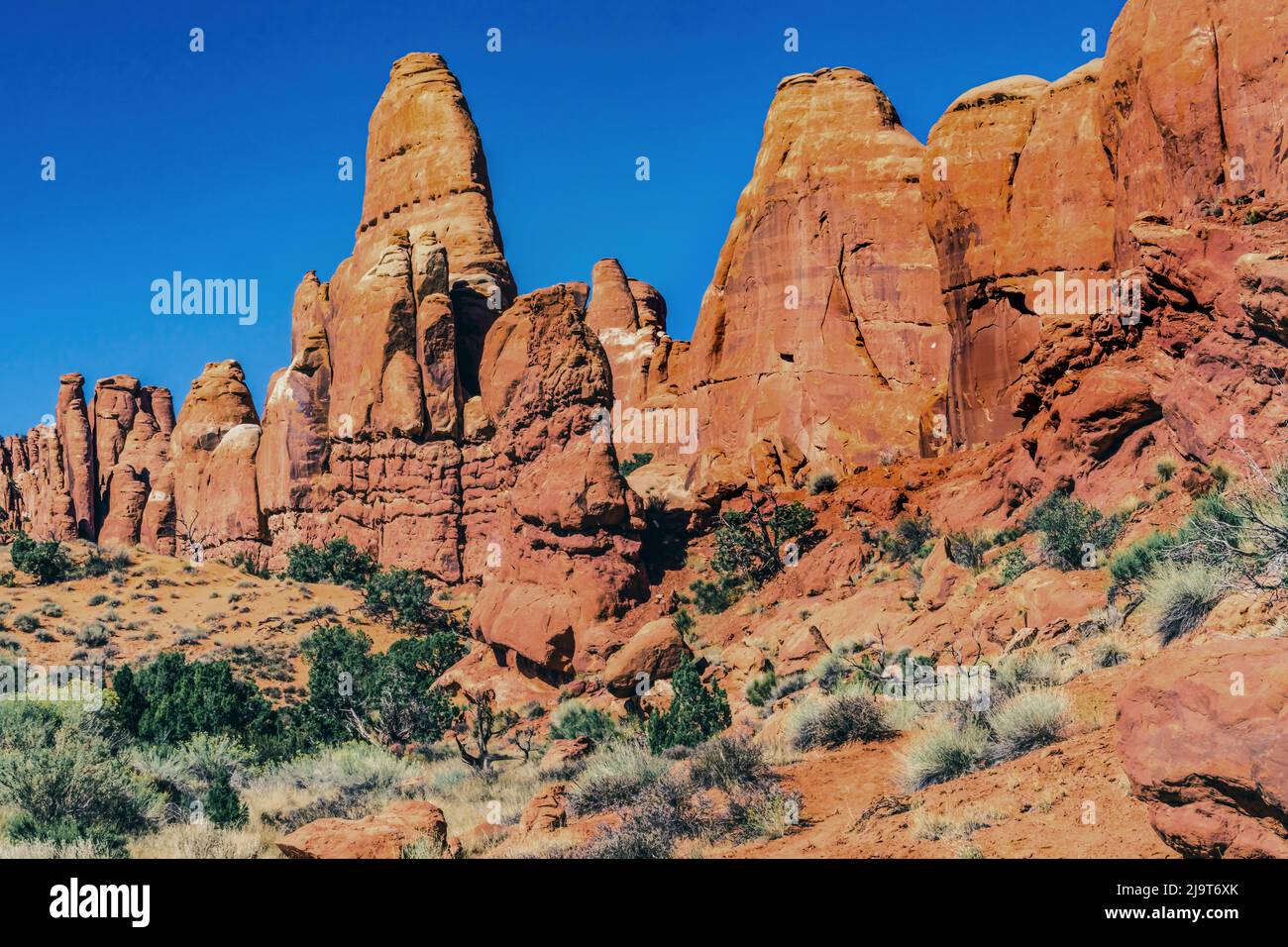 Painted Desert, Fiery Furnace, Arches National Park, Moab, Utah, USA. Stockfoto