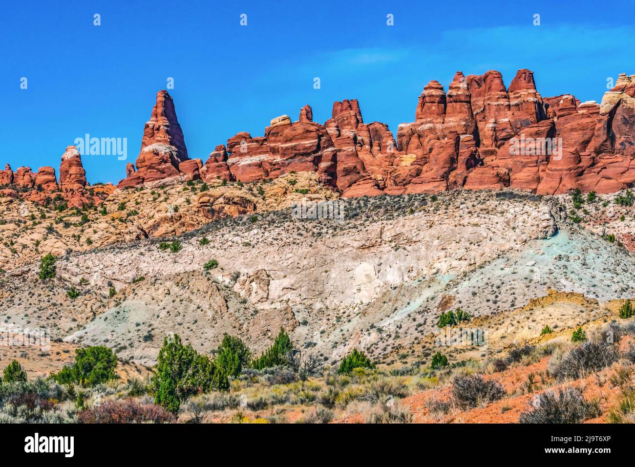 Painted Desert, Fiery Furnace, Arches National Park, Moab, Utah, USA. Stockfoto