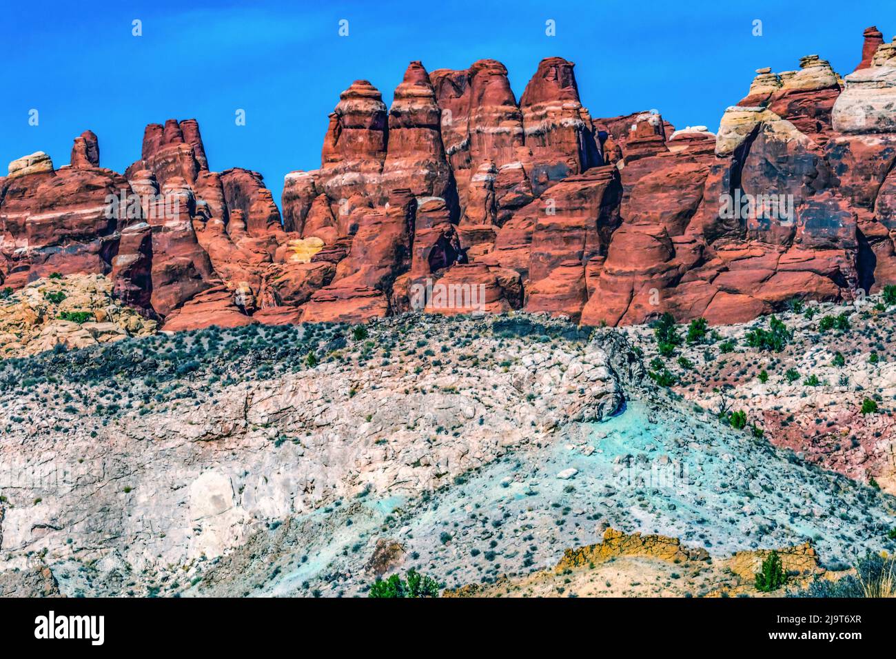 Painted Desert, Fiery Furnace, Arches National Park, Moab, Utah, USA. Stockfoto
