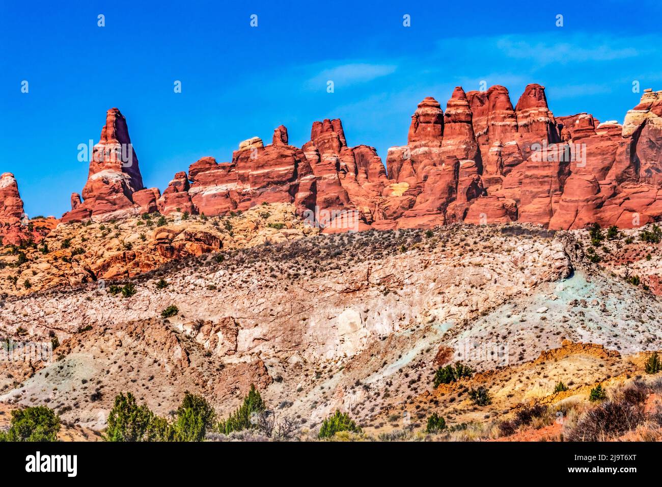 Painted Desert, Fiery Furnace, Arches National Park, Moab, Utah, USA. Stockfoto