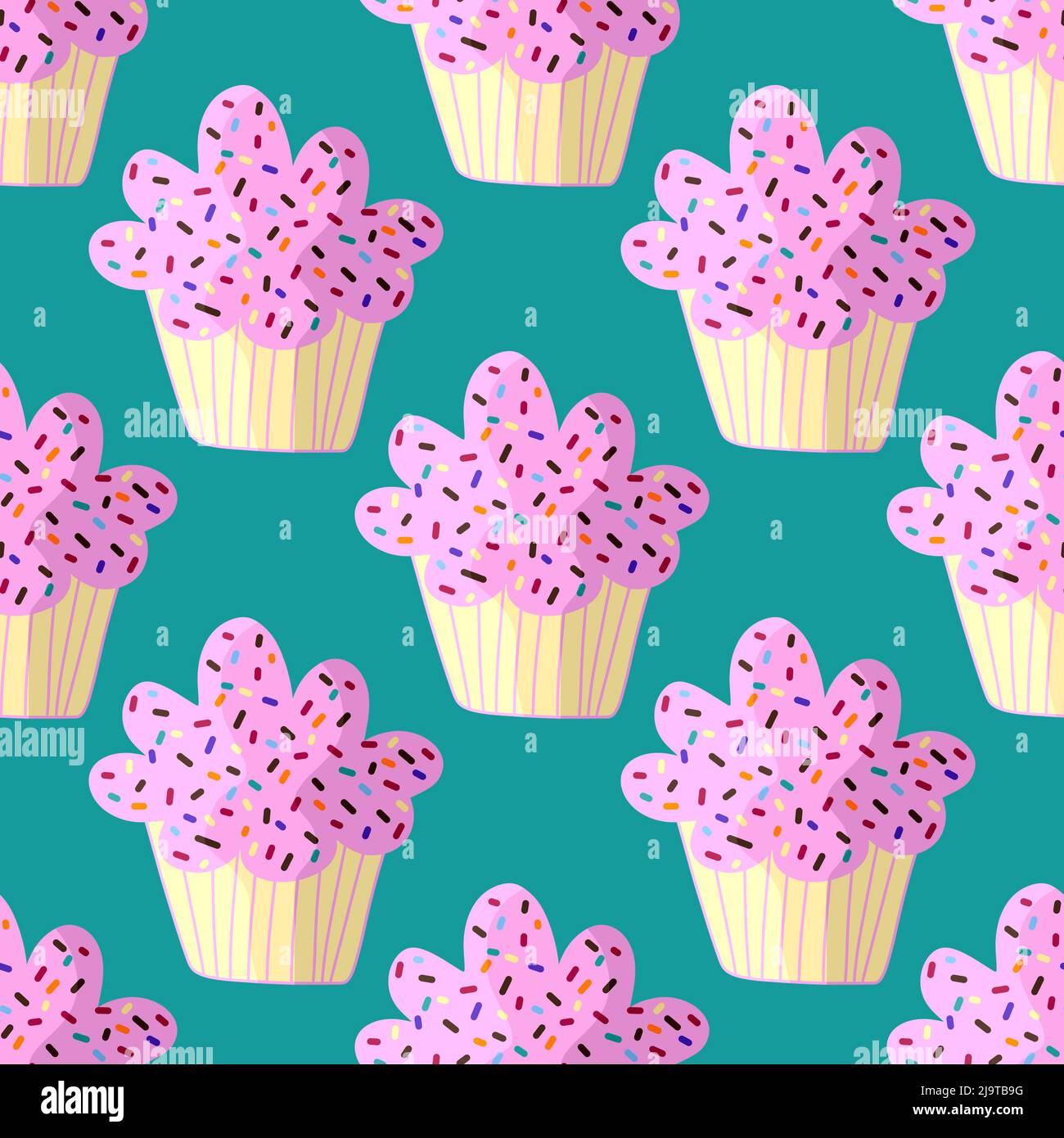 Cupcake nahtlose Cartoon-Muster für Tapeten und Stoffe und Textilien und  Verpackungen und Geschenke und Karten und Bettwäsche und Kinder und  Geschenkpapier und k Stockfotografie - Alamy
