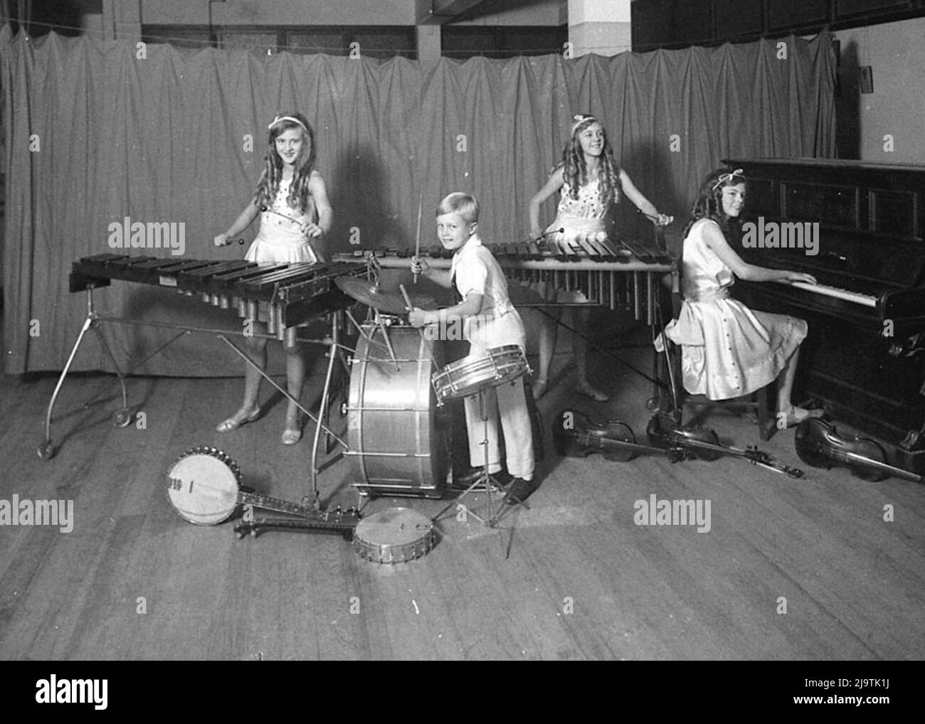 Sam Hood - Jazz Band mit vier Kindern - 1930er Jahre Stockfoto