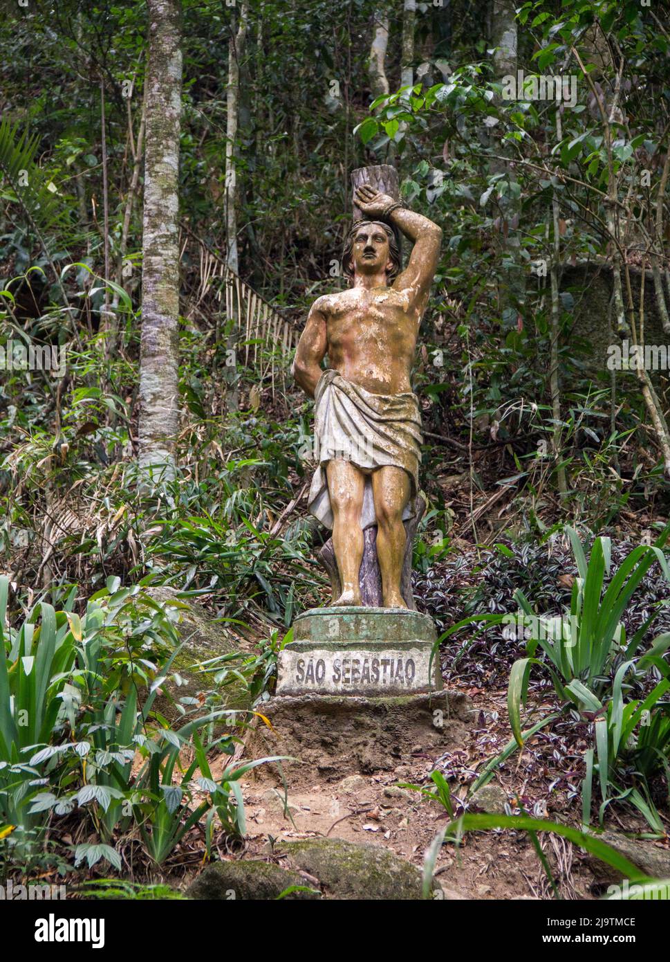 Statue von san sebastian in Rio de Janeiro, Brasilien - 07. März 2015 : Bild von san sebastian, schutzpatron der Stadt rio de janeiro. Stockfoto