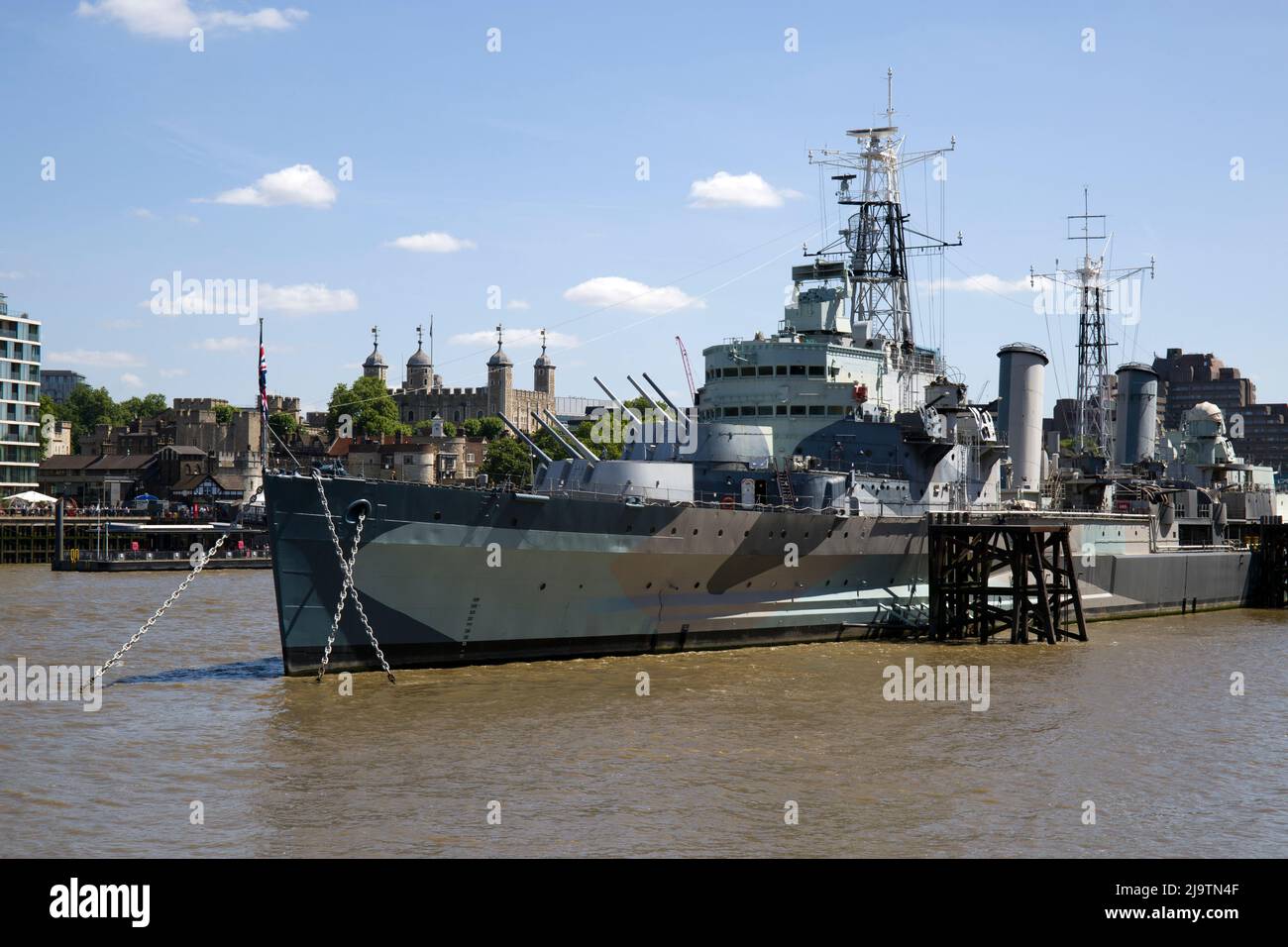 HMS Belfast River Thames City of London Stockfoto