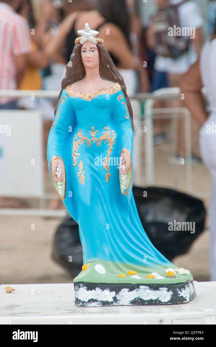 Iemanja Statue während der Party zu ihren Ehren in Rio de Janeiro Brasilien. Stockfoto