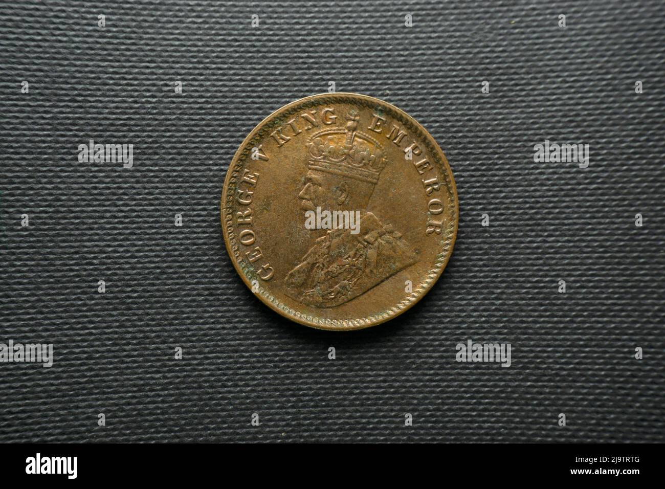 1/4 Anna Britisches Indien König George V, 1936, Vorderansicht, Bronze Stockfoto