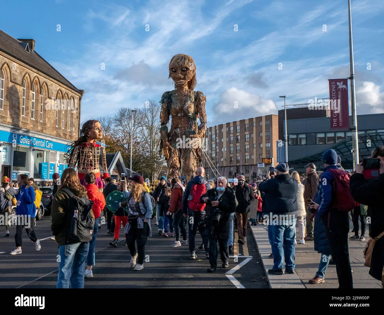 Glasgow, Schottland, Großbritannien. 10.. November 2021: Amal und Storm in Govan während Cop26 in Glasgow. Stockfoto