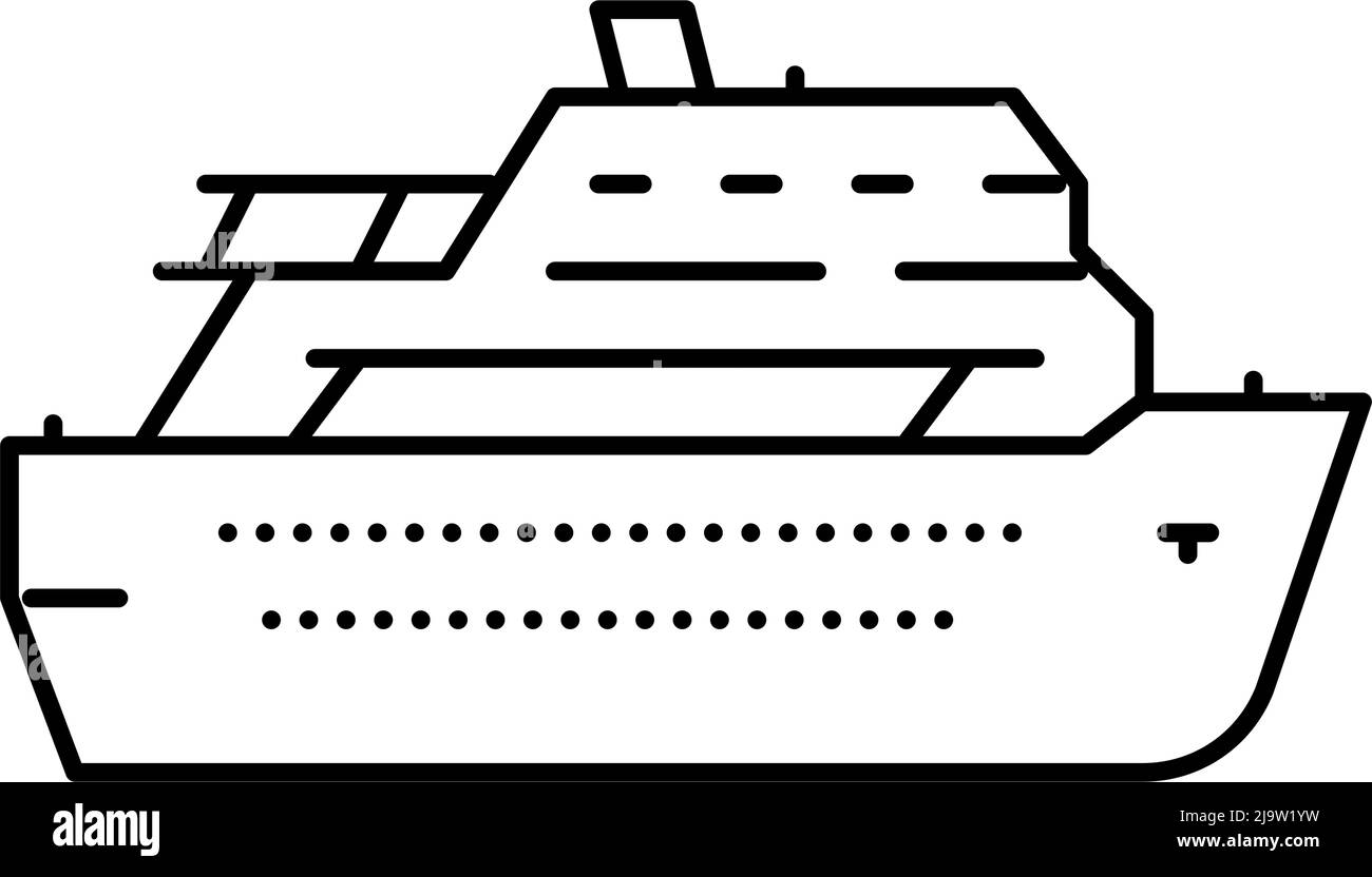 Deck Cruise Ship Liner Line Symbol Vektorgrafik Stock Vektor