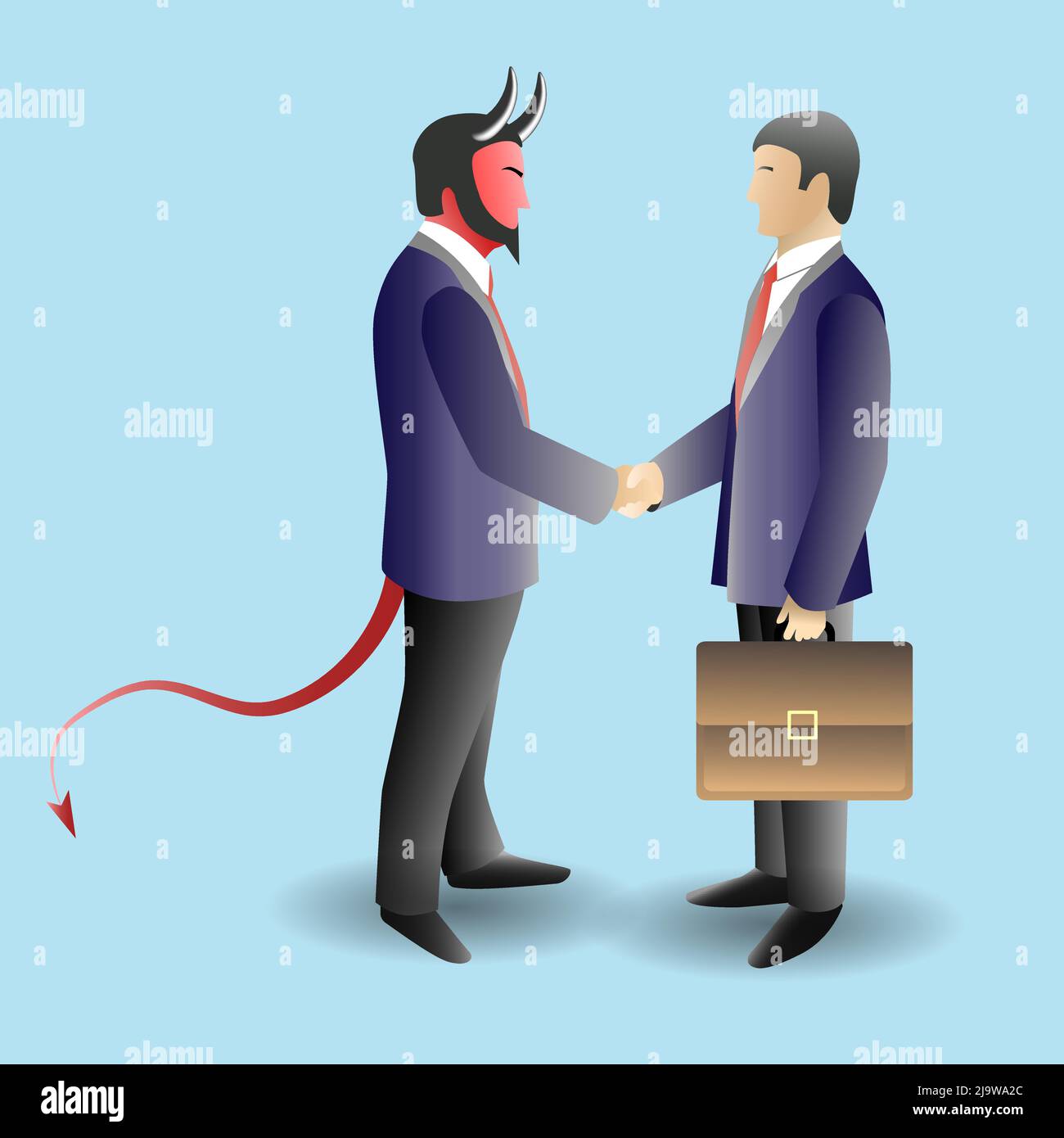 Devil Deal Konzept Vektorgrafik Stock Vektor