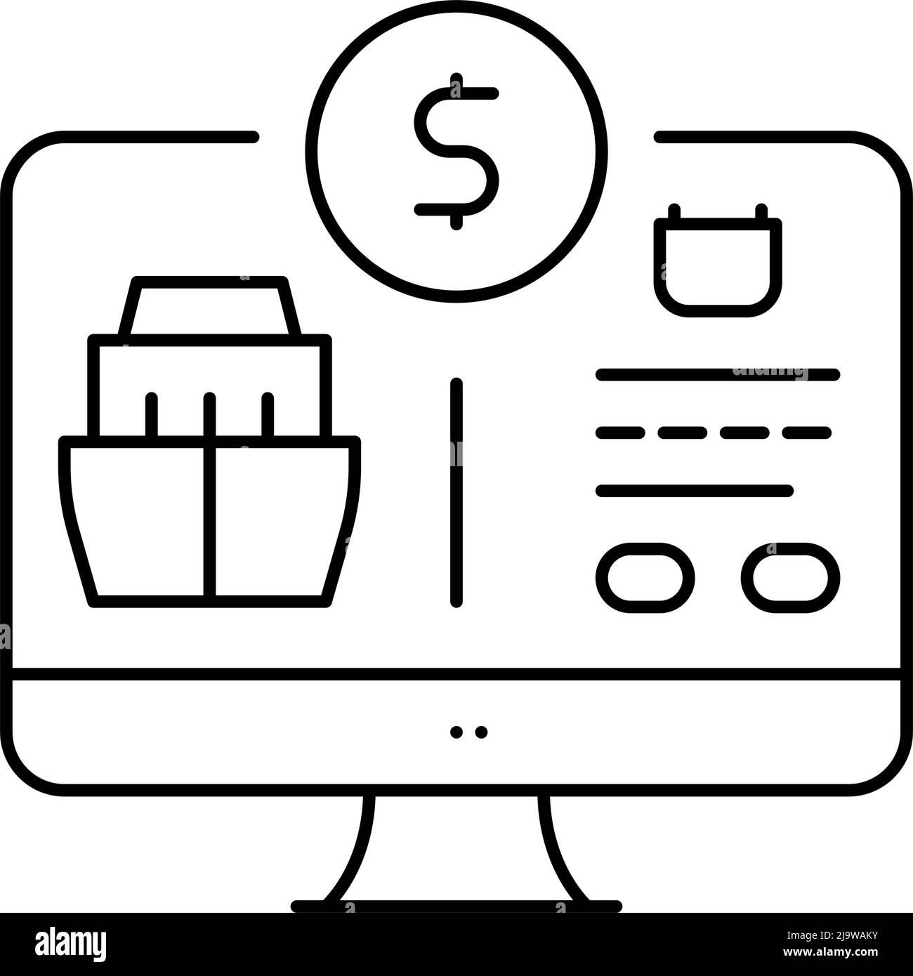 Kreuzfahrtsplaner Linie Symbol Vektor-Illustration Stock Vektor