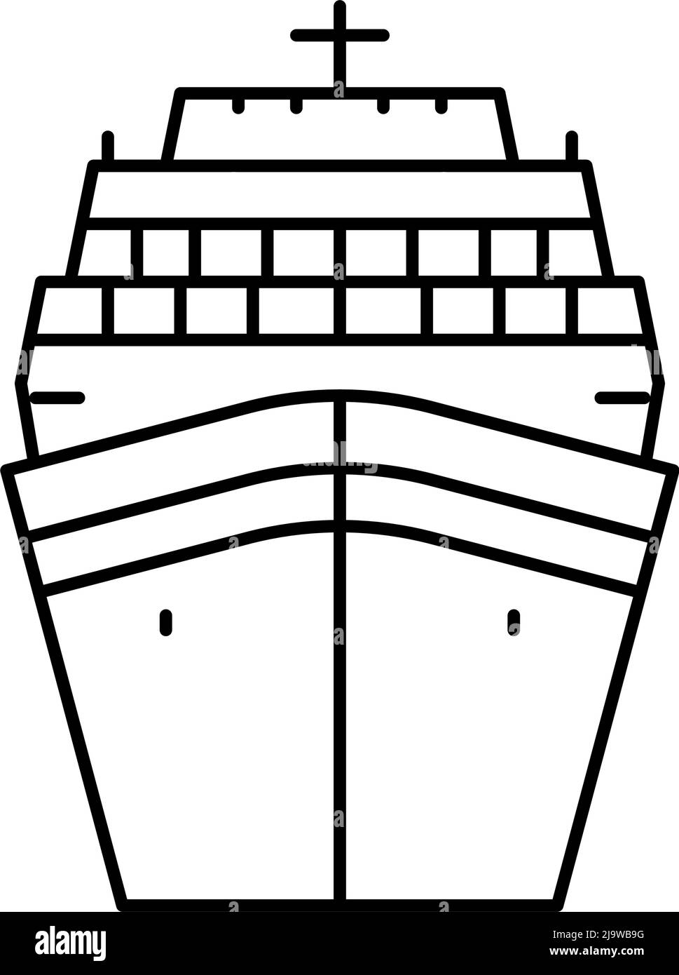 Kreuzfahrtschiff Liner Ozean Transport Linie Symbol Vektor Illustration Stock Vektor