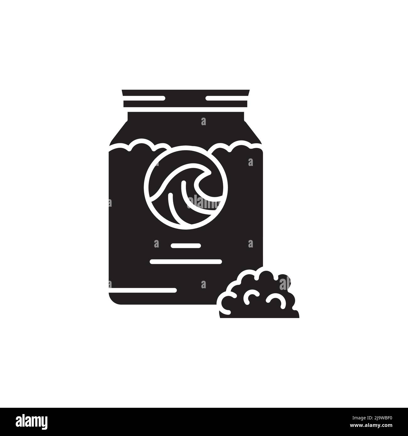 Symbol für die Salzfarbe des Badezimmers. Kosmetisches Produkt. Piktogramm für Webseite, mobile App, Promo. Stock Vektor