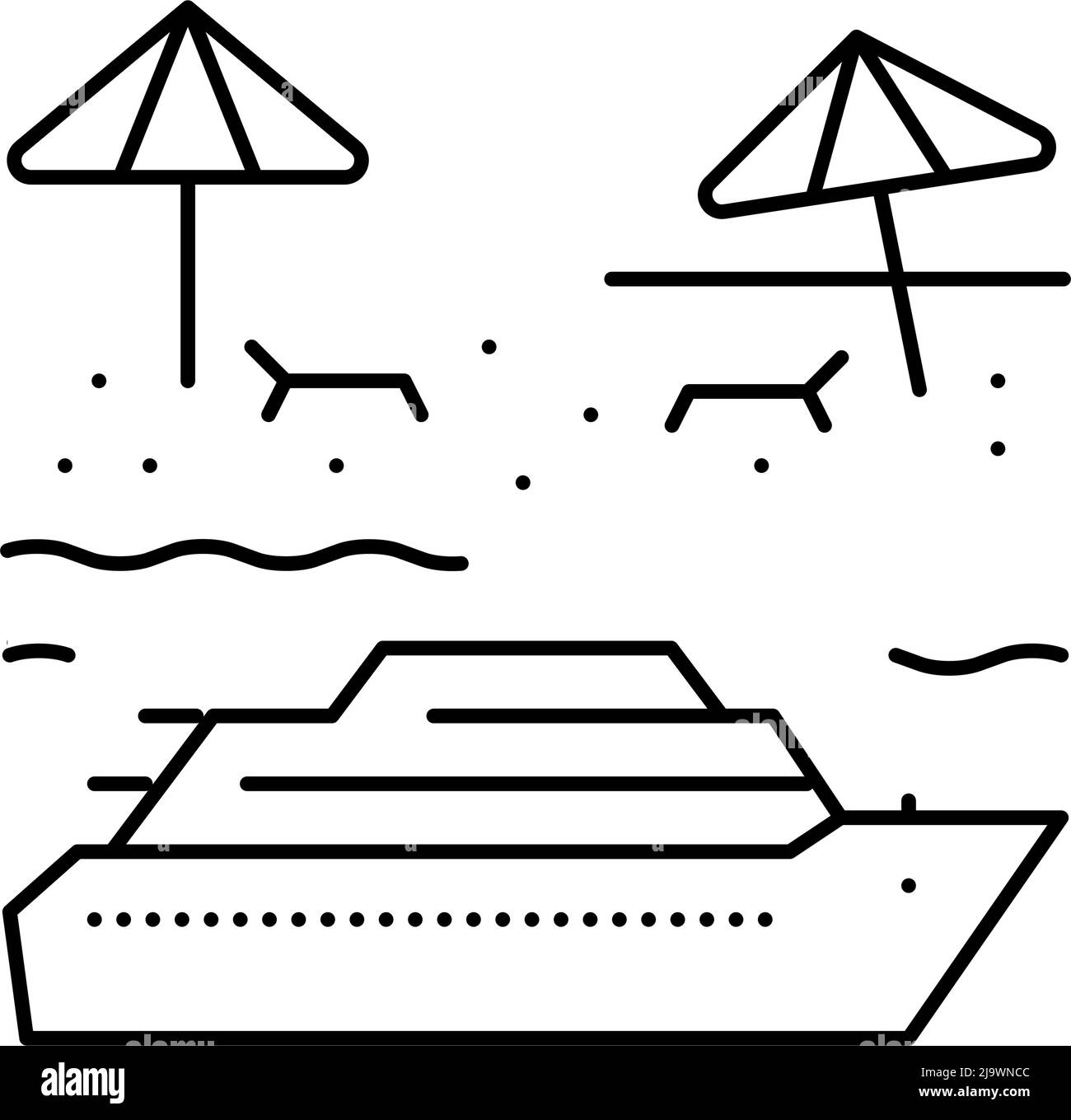 karibische Kreuzfahrtlinie Symbol Vektorgrafik Stock Vektor