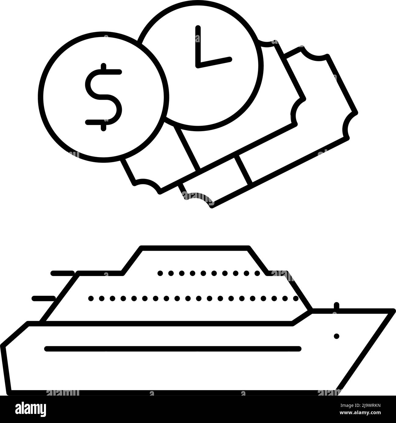 Last-Minute-Vektorgrafik für Kreuzfahrtsymbole Stock Vektor