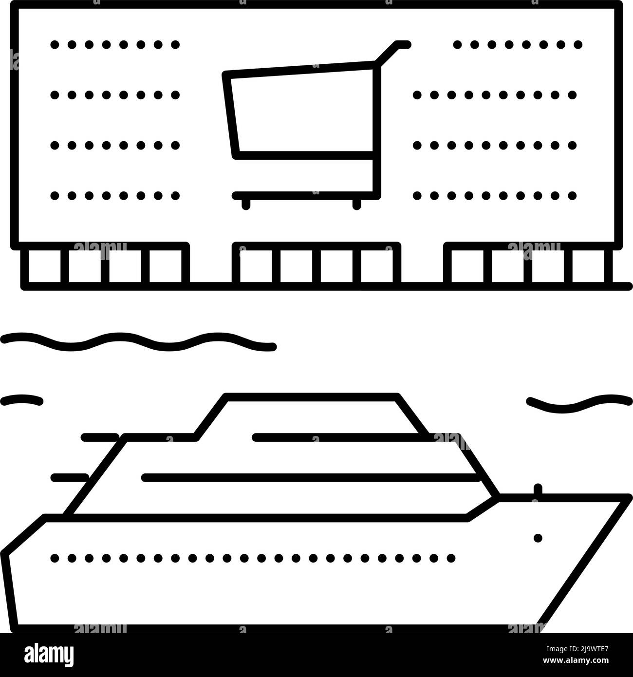 Symbolvektor für die Porteinkaufslinie Stock Vektor